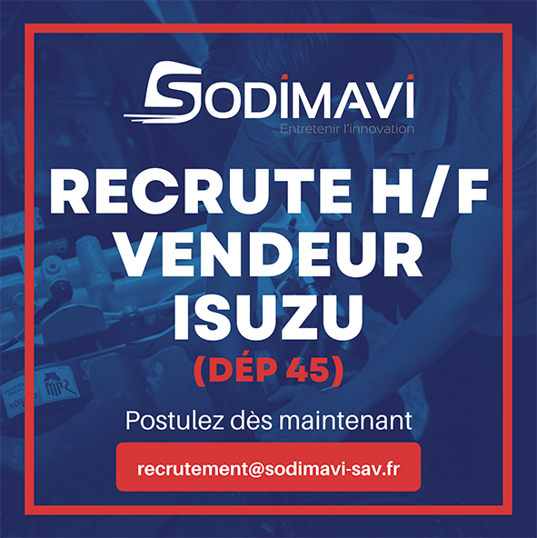 annonce de recrutement pour un poste de vendeur Isuzu dans le département 45