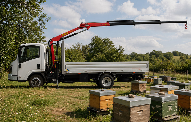Isuzu M30 grue en situation